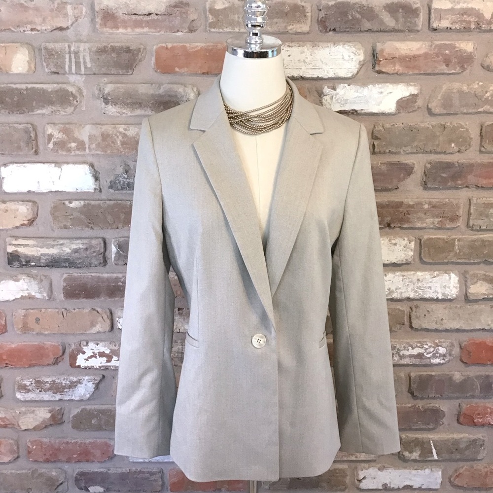 SOLD!!! ANTONIO MELANI Women’s One Button Beige Classic Lapel Blazer 10 - Picture 2 of 7